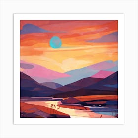 Sunset In The Mountains 1 Art Print