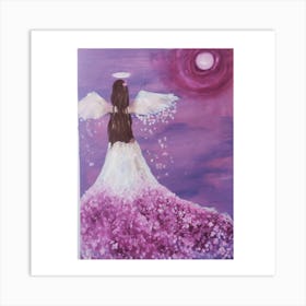 Angel of flowers Art Print