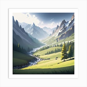 Landscape Painting 122 Art Print