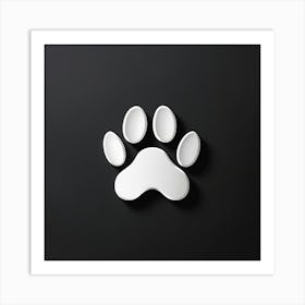 Paw On Black Background Affiche