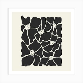 Black And White Florals Art Print