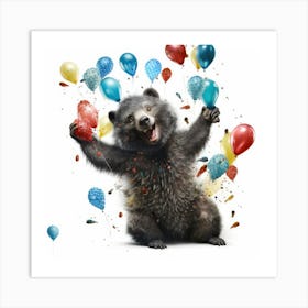 Birthday Bear 2 Art Print