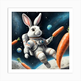 Rabbit In Space 8 Art Print