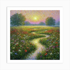 Peaceful Streamside Scene Art Print