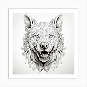 Wolf Head Vector Illustration Art Print