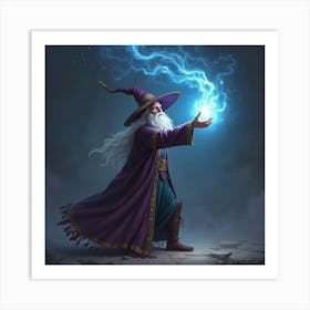 A Mage Casting A Glowing Spell With Energy In The Air 1 Art Print