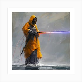 Myeera Jedi Knight Disguised As A Fisherman Holding A Fishing P 69e864a1 4e64 47b2 9b47 7b36f28d35fe Art Print