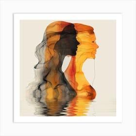 The fire in me - Line art, woman's face, reflection art, abstract art, abstract painting  city wall art, colorful wall art, home decor, minimal art, modern wall art, wall art, wall decoration, wall print colourful wall art, decor wall art, digital art, digital art download, interior wall art, downloadable art, eclectic wall, fantasy wall art, home decoration, home decor wall, printable art, printable wall art, wall art prints, artistic expression, contemporary, modern art print, Art Print