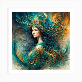 peacock princess 1 Art Print