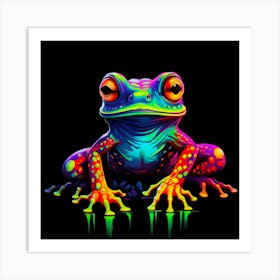 Neon Frog Art Print