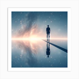 Man Standing On A Bridge Art Print