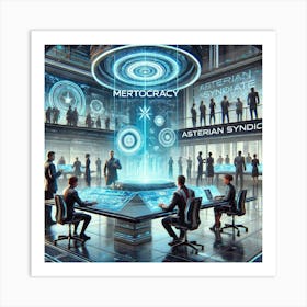 A Futuristic Scene Meritocracy Asterian Syndicate Art Print