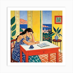 Woman Reading A Book 14 Art Print