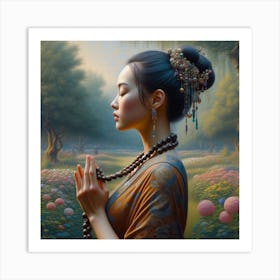 Chinese Woman Praying Art Print