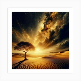 Lone Tree In The Desert 2 Art Print