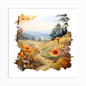 Autumn Flowers Art Print