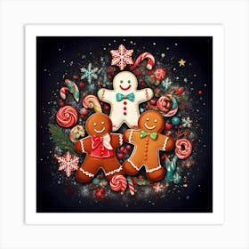 Firefly Gingerbread, Men, Friends, Gumdrops, Candy, Canes, Snowflake, Ornament, Christmas, Concept, (7) Affiche