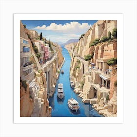 Aegean Canal Art Print