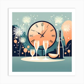 New Year Background, happy new year, new year art, vector art Art Print