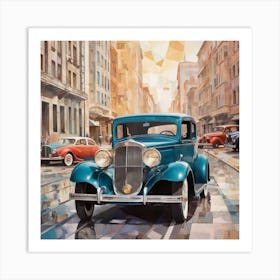 Classic Cars In The City Art Print