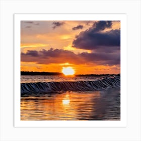 Sunset At The Beach Art Print