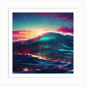 Sunset In The Ocean Art Print