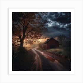 Barn On The Road Art Print