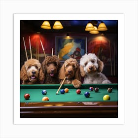 Pool Dogs Art Print