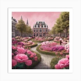 Flower Garden Amsterdam Pink Art Print 1 Art Print