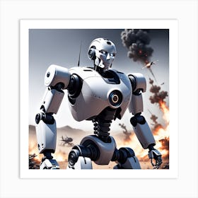 Robot In Action 1 Art Print