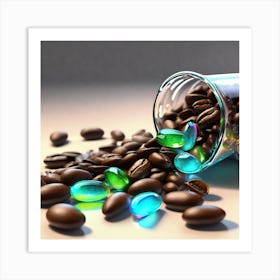 Coffee Beans And Pills Art Print