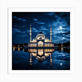 Islamic Mosque At Night 21 Art Print