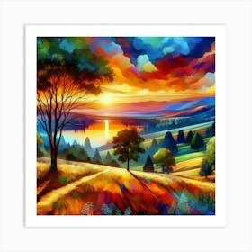 Sunset Painting Art Print