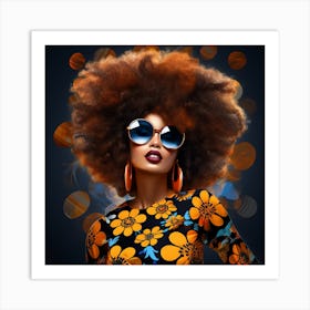 Afro Girl With Sunglasses 1 Art Print