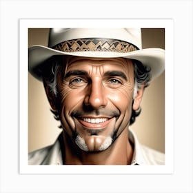 Portrait Of A Man In A Hat Art Print