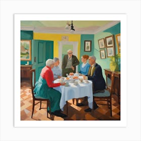 David Hockney Style. British Tea Room Series 2 Art Print