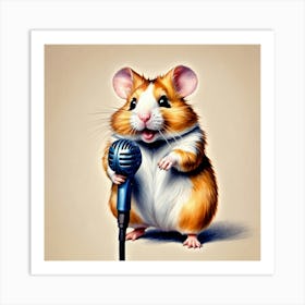 Hamster Singing 5 Art Print