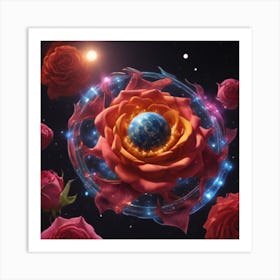 Roses In Space 3 Art Print