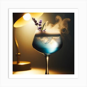 Blue Gin Cocktail Art Print