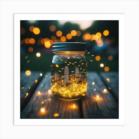 City Lights In A Jar Art Print