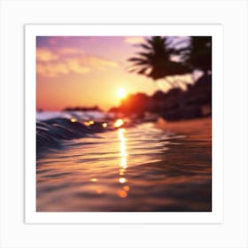 Sunset At The Beach 204 Art Print