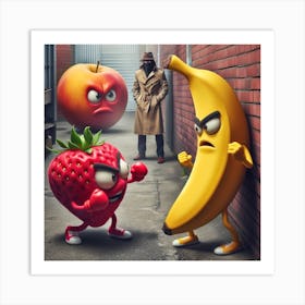 Fruit Fight Art Print