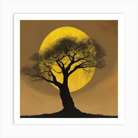 Tree In The Moonlight Art Print