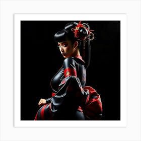 Geisha Dark Room Portrait Art Print