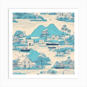 Seaside Village Art Print