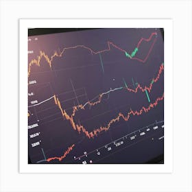 Computer Screen Showing Stock Charts Art Print