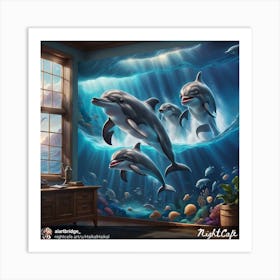 Dolphins In The Sea Art Print