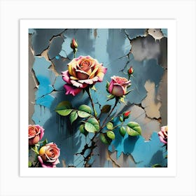 Roses On The Wall Art Print