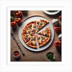 Pizza On A Plate 6 Art Print