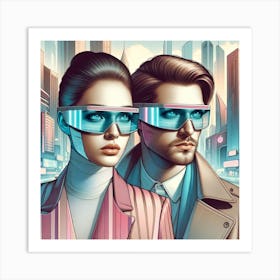 Futuristic Couple 2 Art Print